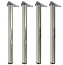 4 X Heavy Duty Adjustable Chrome Table Legs / Breakfast Bar / Desk - 820mm-850mm - thumbnail 2