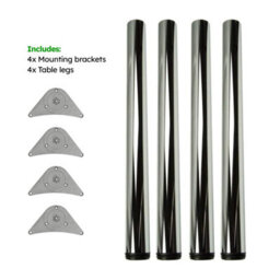 4 X Heavy Duty Adjustable Chrome Table Legs / Breakfast Bar / Desk - 820mm-850mm - thumbnail 7