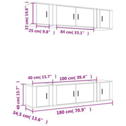 Berkfield 6 Piece Tv Cabinet Set Concrete Grey Engineered Wood - thumbnail 7