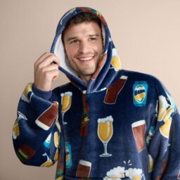 OHS Drinks Hoodie Blanket Sweatshirt Sherpa Fleece Oversized Jumper Throw Plush Warm - thumbnail 9