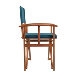 Charles Bentley Fsc Wooden Pair Of Folding Directors Chairs Teal Pop-Up Garden - thumbnail 3
