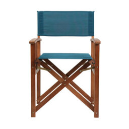 Charles Bentley Fsc Wooden Pair Of Folding Directors Chairs Teal Pop-Up Garden - thumbnail 2