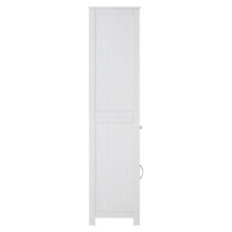 Orsina Tall White Display Cabinet With Drawer & Shelves, Narrow Storage Unit, White Storage Cabinet For Daily Use - thumbnail 3