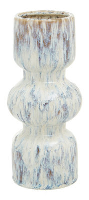 Orsina Medium Vase, Beige Stoneware Vase, Free Standing Vase For Contemporary Homes, Marbling Effect Stoneware Vase - image 1
