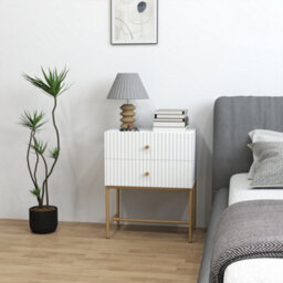 Homcom Modern Bedside Table With 2 Drawers For Bedroom, White - thumbnail 9