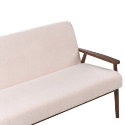 Wyld And Coco Luxeliving 2-Seater Sofa Beige-Brown Bouclé On Solid Wood Frame With Armrests - thumbnail 8