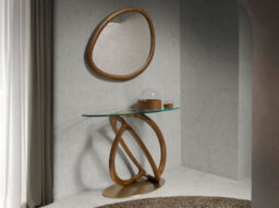 Angel Cerda Stylish Organic Walnut Wall Mirror For Modern Interiors - thumbnail 2
