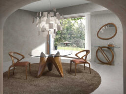 Angel Cerda Stylish Organic Walnut Wall Mirror For Modern Interiors - thumbnail 3