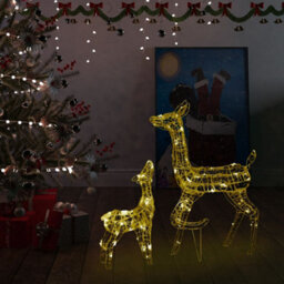 Berkfield Acrylic Reindeer Family Christmas Decoration 160 Led Warm White