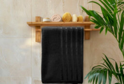 Casabella Bath Sheets 2 Pack Jumbo Bathsheet 90X180 Cm 100% Cotton Towels Quick Dry Super Soft Highly Absorbent Black - thumbnail 7