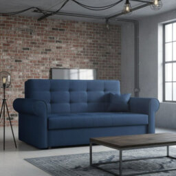 Viva Iii Sofa Bed With Sleeping Function And Storage Polyurethane Foam Wave Spring Metal Legs 168X85X98Cm Blue