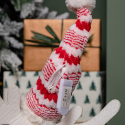 Samuel Alexander 40Cm Battery Operated Light Up Sitting Christmas Reindeer In Red & White Jumper - thumbnail 7