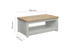 Birlea Highgate Coffee Table Grey & Oak - thumbnail 6