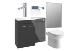 Aquarius Urbano Premium 1000mm Left Hand Vanity Unit  Suite (With Back To Wall Toilet) - Anthracite Gloss - thumbnail 1