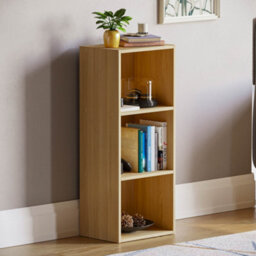 Lassic Vida Designs Oxford Oak 3 Tier Cube Bookcase Freestanding Shelving Unit (H)800mm (W)320mm (D)240mm