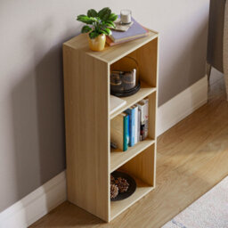 Lassic Vida Designs Oxford Oak 3 Tier Cube Bookcase Freestanding Shelving Unit (H)800mm (W)320mm (D)240mm - thumbnail 6