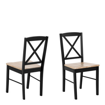 Furniture To Go Elvira Dining Chair In Black And Oak Set Of 2 - image 1
