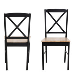 Furniture To Go Elvira Dining Chair In Black And Oak Set Of 2 - thumbnail 2