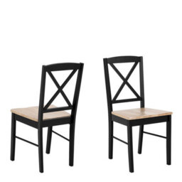 Furniture To Go Elvira Dining Chair In Black And Oak Set Of 2 - thumbnail 1