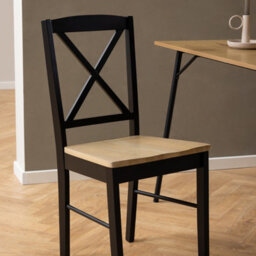 Furniture To Go Elvira Dining Chair In Black And Oak Set Of 2 - thumbnail 5