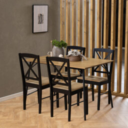 Furniture To Go Elvira Dining Chair In Black And Oak Set Of 2 - thumbnail 4
