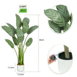 Artificial Bird Of Paradise Tree W/plastic Planter And Artificial Moss For House 90 Cm - thumbnail 2