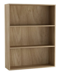 Urbn-Living Urbnliving 80Cm Width Oak Colour Wide 3 Shelf Tier Wooden Bookcase Cabinet Storage Shelving Display Shelves Unit