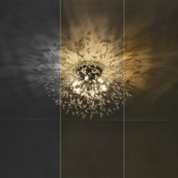 Living And Home Modern Chrome 6 Lights Sputnik Dandelion Crystal Flush Mount Ceiling Lights Chandelier Lamp 50Cm - thumbnail 5