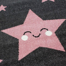 Bravich Pink And Grey Stars Rug - Kids - 160X230Cm - thumbnail 2