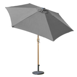 Gardenkraft 2M Outdoor Wooden Effect Parasol - Dark Grey - thumbnail 1