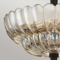 Luminosa Lighting Elstead Quoizel Whitecap Ceiling Light Traditional Tinted Amber Glass, Mottled Cocoa Brown 3X E14 - thumbnail 5