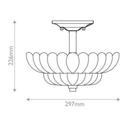 Luminosa Lighting Elstead Quoizel Whitecap Ceiling Light Traditional Tinted Amber Glass, Mottled Cocoa Brown 3X E14 - thumbnail 3