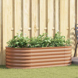 Berkfield Garden Raised Bed Brown 160 X 80 X 44 Cm Steel - thumbnail 1