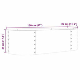 Berkfield Garden Raised Bed Brown 160 X 80 X 44 Cm Steel - thumbnail 9