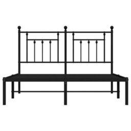 Berkfield Metal Bed Frame With Headboard Black 140X200 Cm - thumbnail 6