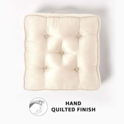 Homescapes Cream Faux Suede Armchair Booster Cushion - thumbnail 4
