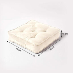 Homescapes Cream Faux Suede Armchair Booster Cushion - thumbnail 2