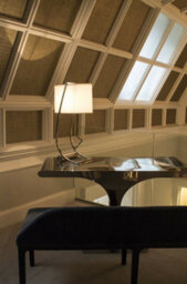 Elegant Table Lamp With Usb Port In White Cotton Shade And Bali Brass Finish - thumbnail 2