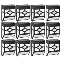Taylor & Brown 12 Pack Solar Fence Lights, Waterproof Led Decorative Outdoor Lamps For Garden, Patio, Wall, Gate, Yard & Stairway