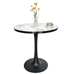 Modern White Dining Table With Sintered Stone Top&anti-Rust Base - thumbnail 1