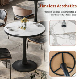 Modern White Dining Table With Sintered Stone Top&anti-Rust Base - thumbnail 4