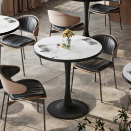 Modern White Dining Table With Sintered Stone Top&anti-Rust Base - thumbnail 5