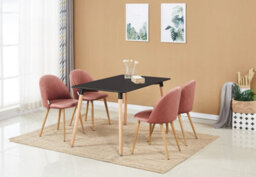 Life Interiors Lucia Halo Dining Set With Black Table And 4 Pink Chairs - thumbnail 2