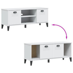 Berkfield Shoe Bench Viken White 106X35X45 Cm Engineered Wood - thumbnail 8