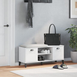 Berkfield Shoe Bench Viken White 106X35X45 Cm Engineered Wood - thumbnail 3