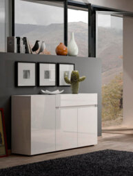 FurniComp LTD Furnicomp Vida 3 Door 1 Drawer 135Cm White Gloss Sideboard - thumbnail 5
