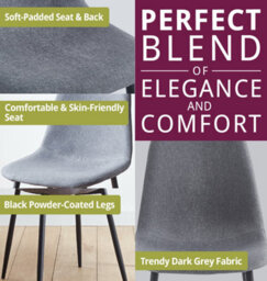Hallowood Furniture Cullompton Large Dining Table (1.6M) With 6 Dark Grey Fabric Chairs - thumbnail 5