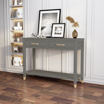 Cabinet Bits Palazzi 2 Drawer Console Table Grey - image 1