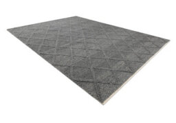 RugsX Wool Carpet Tahar 99001K Anthracite - Hand-Woven Loop, Rhombus, Boho  120X180 Cm - thumbnail 3