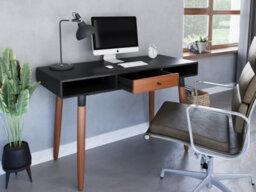 Flair Edelweiss Desk (120X50Cm) - Walnut & Black - thumbnail 2